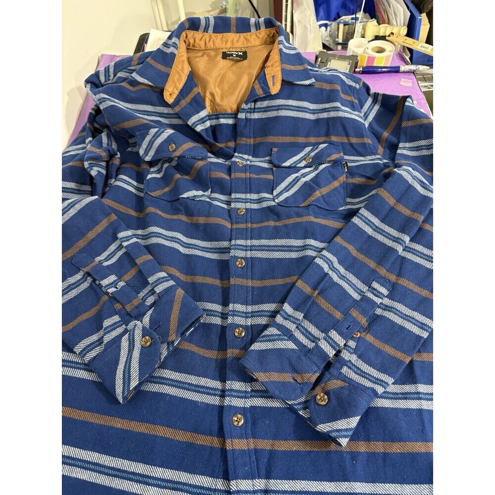 Men's Hurley Long Sleeve Button Front Flannel Shirt‎